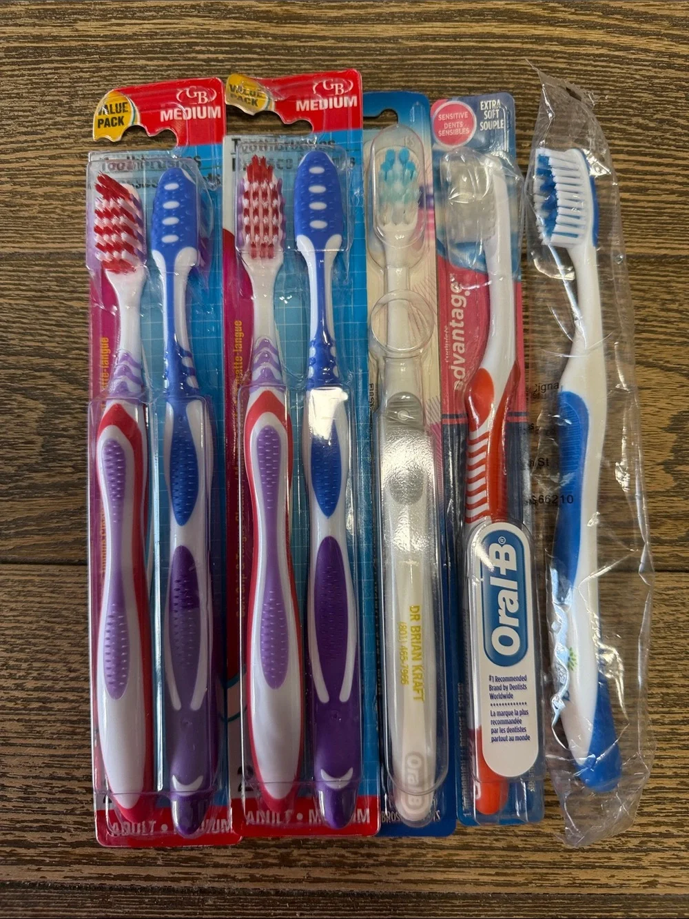 7 Mixed Color Adult Toothbrush Pack Soft & Medium Bristles Dentist Brush